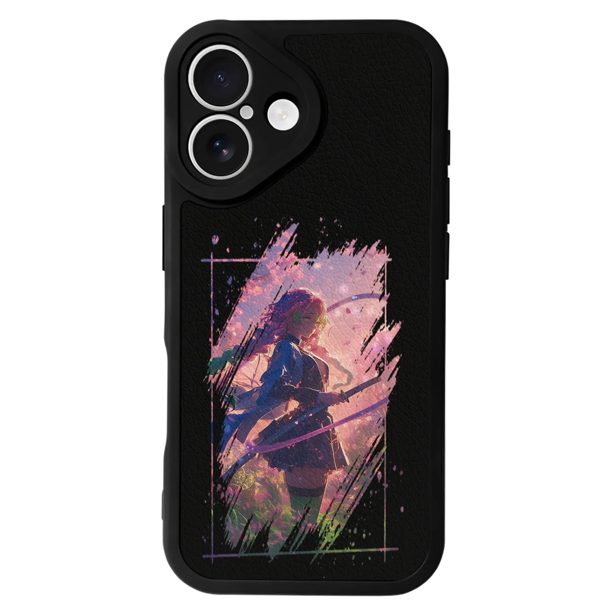 鬼滅の刃 グッズ,甘露寺 蜜璃 - IPhone 16シリーズ対応 ・ シリコンスマホケース ・ レザー調 ・ 高精度フィット ・ 耐衝撃 ・ ワイヤレス充電対応 ・ 精密カット